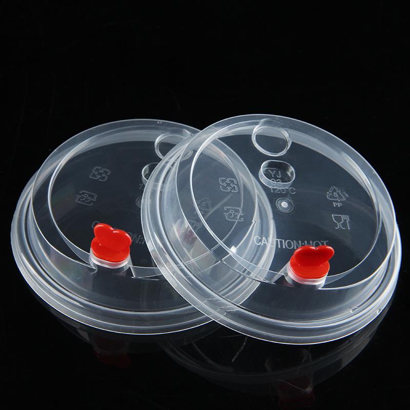 Premium PP Injected Lid with Red Heart Stopper For 90mm PP Cups
